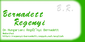 bernadett regenyi business card